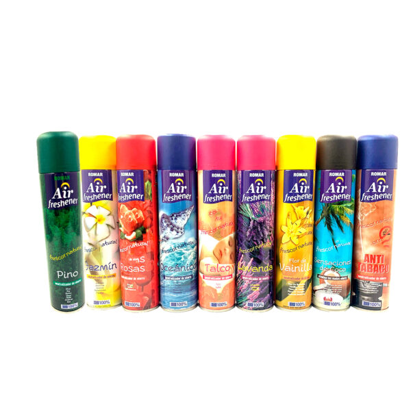Ambientador spray Air Freshener 300ml Romar Bazar Corona Todo Hogar