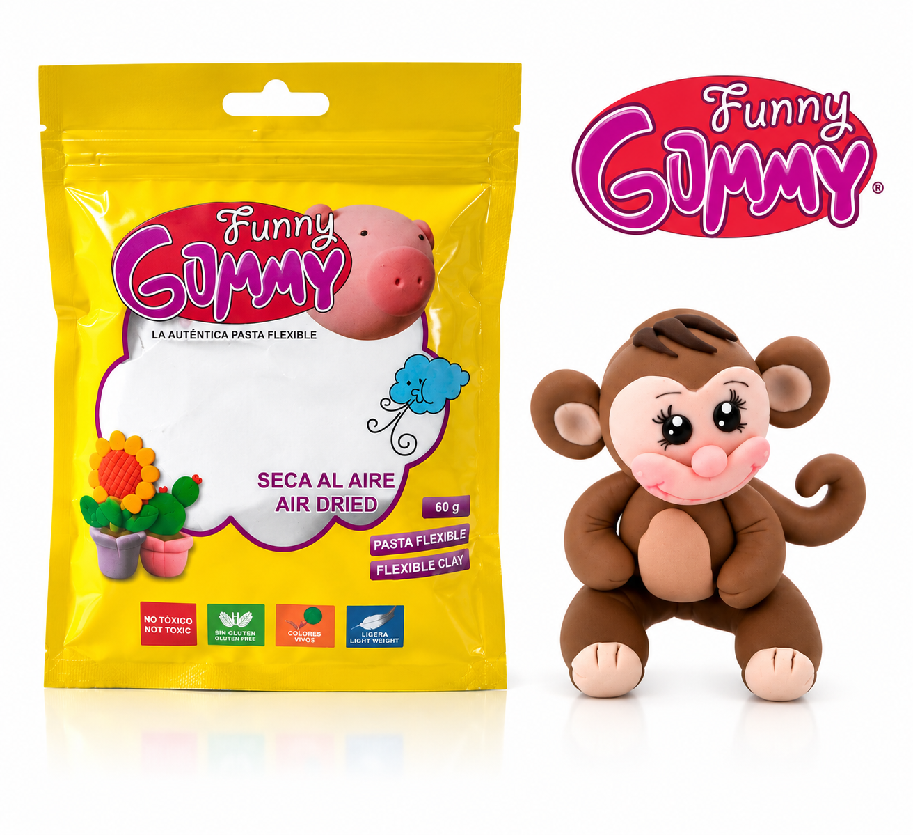 pasta-flexible-funny-gummy-mono-corona-todo-hogar Funny Gummy pasta flexible para modelar