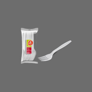 Tenedor alta calidad blanco reutilizable 18 cm Best Products pack 12