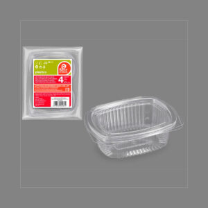 Envase tapa bisagra microonda 375 cc set 4 uni Best products