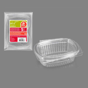 Envase tapa bisagra microonda 250 cc set 5 uni Best products