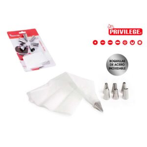 Manga pastelera 7 boquillas acero Privilege