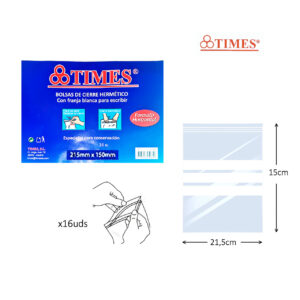 Bolsas de cierre hermético  21,5x15cm Times pack 16uds