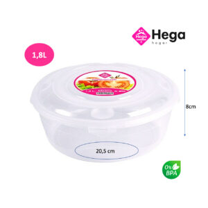 Fiambrera Moscu redonda Ø20,5 x 8cm (1.8L) Hega Hogar