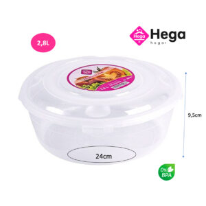 Fiambrera Moscu redonda Ø24 x 9,5cm (2.8L) Hega Hogar