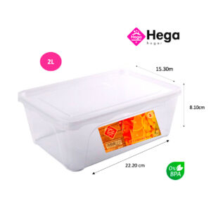 Fiambrera Practic rectangular 22,2x15,3x8,10cm (2L) Hega Hogar