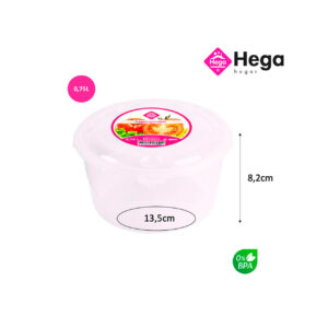 Fiambrera Moscu redonda Ø13,5 x 8,2cm (0.75L) Hega Hogar