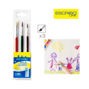 Pinceles de punta redonda Escribo set 3 unds distintos tamaños