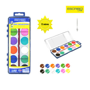 Acuarelas con pincel Escribo estuche 12 colores