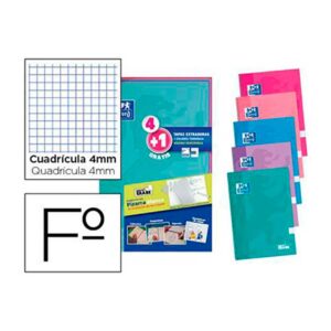 Cuadernos Oxford tapa extradura folio pack 4+1 color tendencia