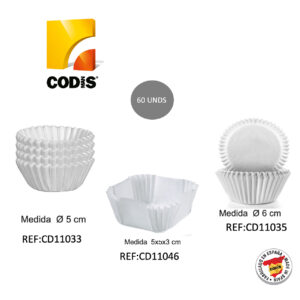 Molde para magdalenas Codis set de 60 unidades