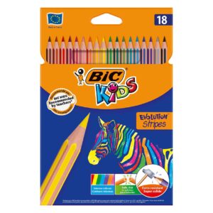 Pinturas Evolution Stripes Kids 18 colores Bic