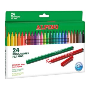 Rotulador felt pens superlavable 24 colores Alpino