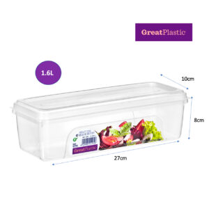 Taper rectangular Aitana micro natural 27×10×8cm(1,6L) Great Plastic