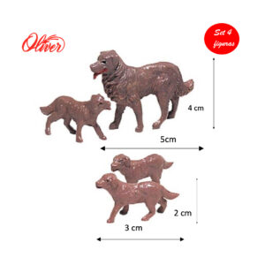 Figuras Crias de perro para belén navideño Oliver set 4uds