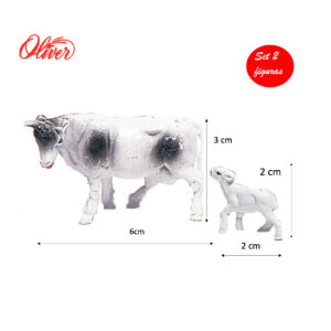Figuras Crias de vacas para belén navideño Oliver set 2uds