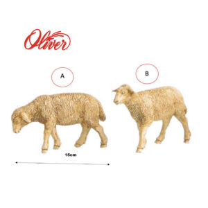 Figuras Cordero patinado para belén navideño 15cm Oliver