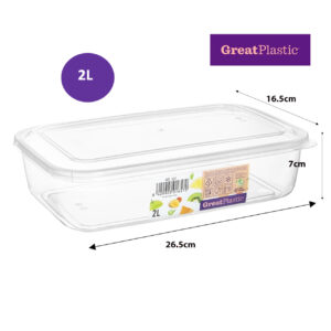 Taper rectangular Aral micro natural 26.5×16.5×7cm (2L) Great Plastic