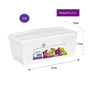 Taper rectangular Aitana micro natural 27×15.5×11cm(3,5L)Great Plastic