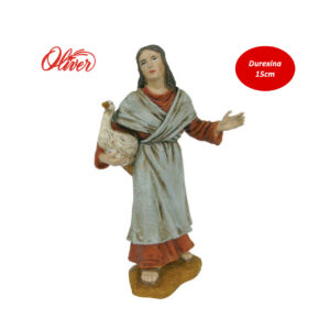 Figura de Pastora con oca cordero 15cm Oliver
