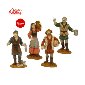 Set de figuras de trabajadores mujer Anfora 8cm Oliver 4uds