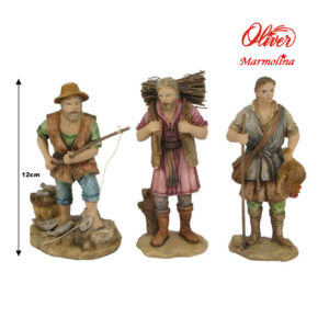 Figuras de pastores Marmolina para belén navideño 12cm Oliver caja 3 figuras