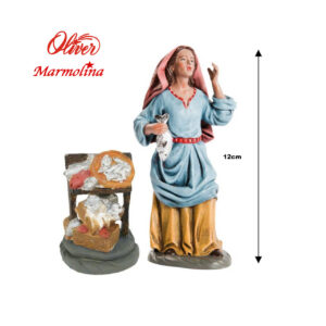 Figura de pescadera Marmolina para belén navideño 12cm Y 15cm Oliver