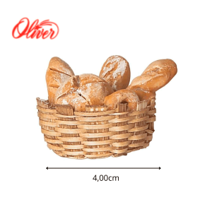 Cesta con panes para belén navideño Oliver