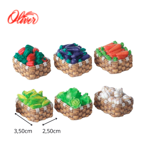 Cestos de hortalizas surtidas para belén navideño Oliver