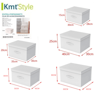 Caja almacenamiento tela con tapa variedad tamaño KmtStyle