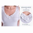 Camiseta Mujer 100% Algodón con Encaje en Escote y Tirante Ancho – Modelo 9100 Morean Intim