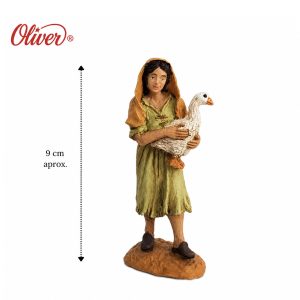 Figura Mujer con Oca Oliver 9 cm – Durexina Hebrea Eco Card