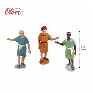 Set de 3 Figuras de Pajes Oliver 8 cm – Durexina