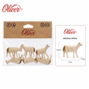 Set de 6 Figuras de Corderos Oliver 6 cm para Belén