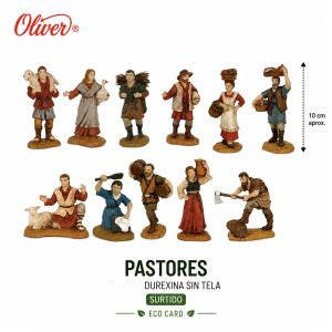 Surtido de Figuras de Pastores Oliver 10 cm – Durexina sin Tela Eco Card