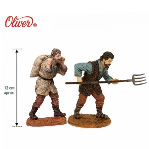 Set 2 Figuras de Pastores Oliver 12 cm de Durexina – Pastor con Horca para Belén