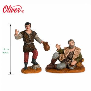 Set 2 Figuras de Pastores Oliver 12 cm de Durexina – Pastor con Jarra para Belén