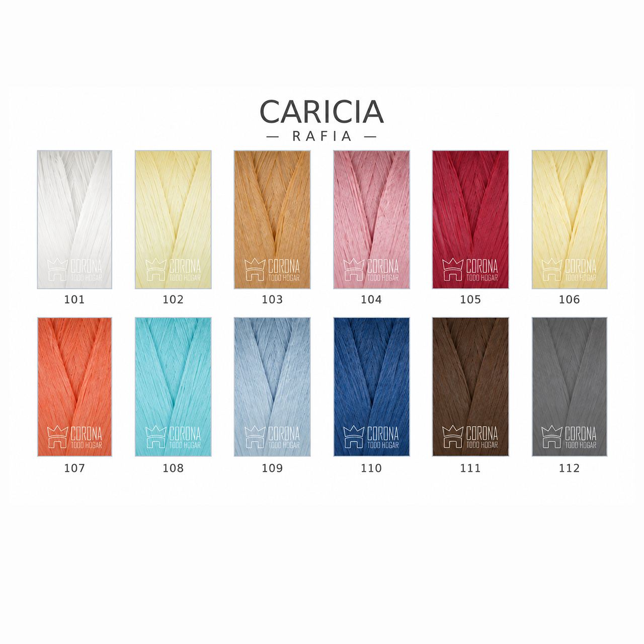 Lana Rafia Caricia 110 g – Fibra vegetal 100% celulosa, 130 m y varios colores